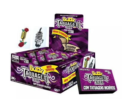 Chicle Buzzy Tattoo Uva x 100 UND